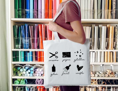 Craft Supplies Tote Bag | Reusable Bag | Cotton Canvas Tote Bag