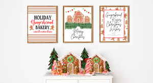 Gingerbread Wall Art Printables - Gingerbread Party, Gingerbread Houses, Gingerbread Decor, GINGERBREAD LANE - PDF