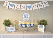 Load image into Gallery viewer, Baby&#39;s First Birthday Party Package in Blue - PDF