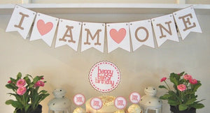 Baby's First Birthday Party Package in Pink - PDF