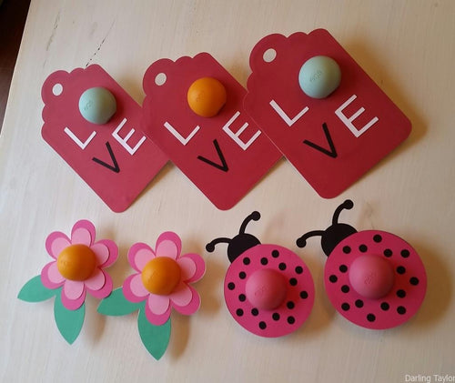 EOS Lip Balm Cards - Ladybug, Flower Card, Over-sized Love Tag - SVG, PDF, PNG