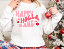 Load image into Gallery viewer, Happy Holidays Sweatshirt | Holla Days Sweatshirt | Christmas Shirt | Christmas Sweatshirt | Trendy Christmas Sweatshirt | Cute Sweatshirt