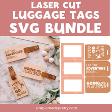 Load image into Gallery viewer, Laser Cut Luggage Tags SVG PNG Bundle | Laser SVG | Luggage Tag Svg | Funny Luggage Tags Svg | Travel SVG files | Travel Svg | Png File