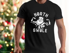 Load image into Gallery viewer, North Swole Muscular Santa T-Shirt | Unisex Christmas T-Shirt | Christmas Comfort Tees | Softsyle T-Shirt | Men&#39;s Shirt | Women&#39;s Shirts
