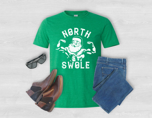 North Swole Muscular Santa T-Shirt | Unisex Christmas T-Shirt | Christmas Comfort Tees | Softsyle T-Shirt | Men's Shirt | Women's Shirts