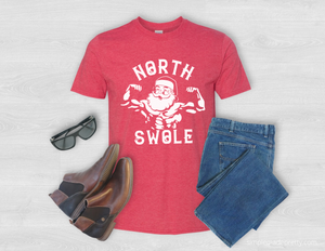North Swole Muscular Santa T-Shirt | Unisex Christmas T-Shirt | Christmas Comfort Tees | Softsyle T-Shirt | Men's Shirt | Women's Shirts