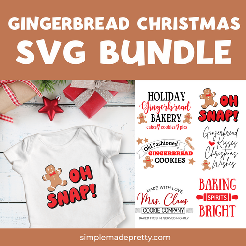 Gingerbread SVG Bundle - Gingerbread Party, Gingerbread Cut File, Gingerbread Cricut File,- SVG & PNG
