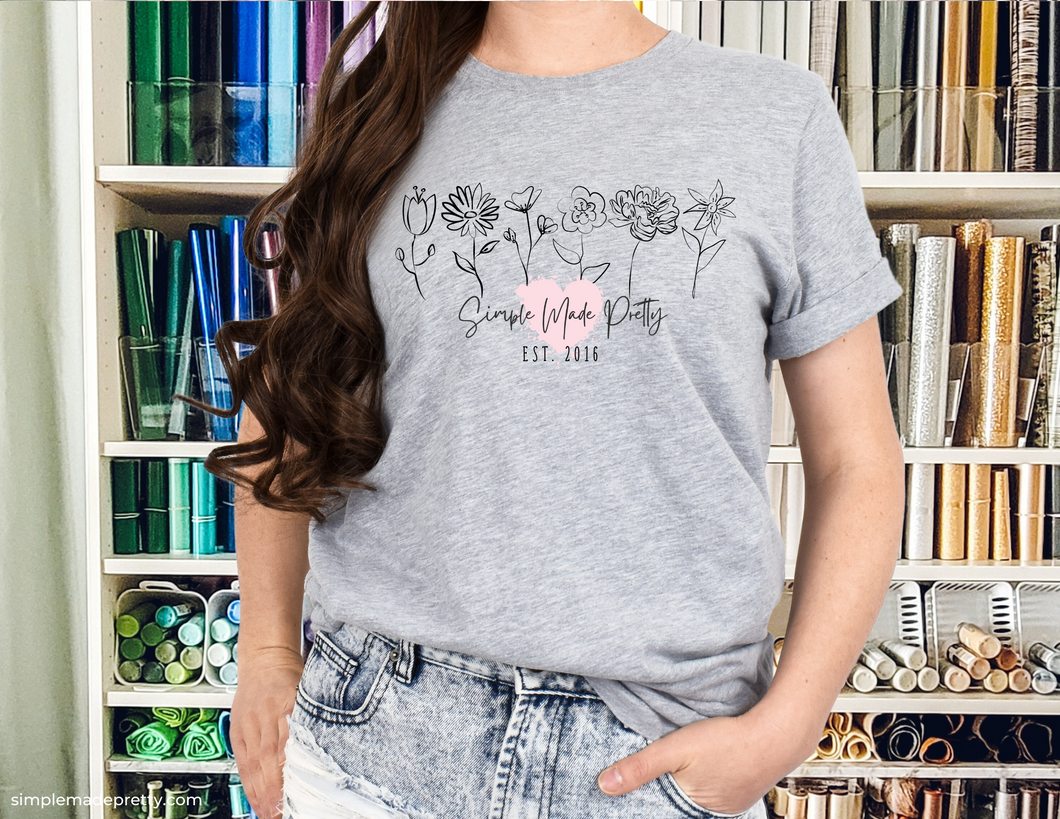 Simple Made Pretty Shirt | Trendy Short Sleeve T-Shirt | SMP Tee | Cute Women's Tee | Woman's Shirt | Simple Made Pretty Est 2016 T-Shirt | Tees