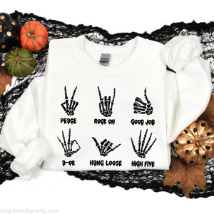 Skeleton Sign Language Sweatshirt | Halloween Sweatshirt | Skelton Shirt | Skeleton Sweatshirt | Crewneck Sweatshirt