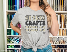 Load image into Gallery viewer, Crafts Retro Shirt | Trendy Short Sleeve T-Shirt | Let&#39;s Make Stuff Tee | Cute Women&#39;s Tee | Crafty Woman&#39;s Shirt | T-Shirt | Tees