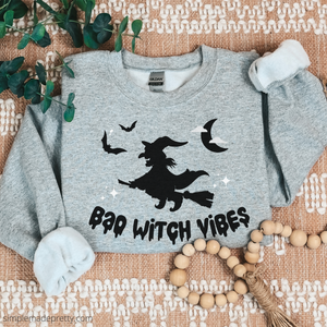 Bad Witch Vibes | Halloween Gildan Sweatshirt | Witch Sweatshirt | Halloween Sweatshirt | Cute Sweatshirt | Crewneck Sweatshirt