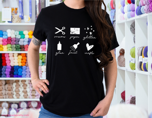 Craft Supplies Shirt | Trendy Short Sleeve T-Shirt | Tee | Cute Women's Tee | Woman's Shirt | T-Shirt | Tees