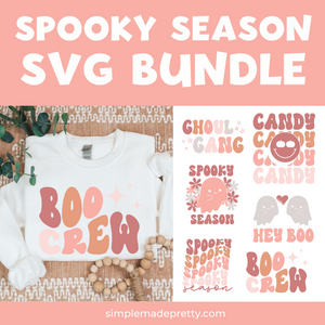 Boho Retro Spooky Season SVG PNG Bundle | Pumpkin SVG | T-Shirt Svg | Spooky Svg | Fall Vibes | Cute Ghost Svg | Png File