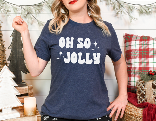 Oh So Jolly Christmas Shirt | Trendy Short Sleeve T-Shirt | Christmas Tee | Cute Women's Tee | Woman's Christmas Shirt | T-Shirt | Tees