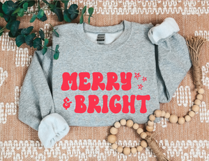 Merry and Bright Sweatshirt | Merry Sweatshirt | Christmas Shirt | Christmas Sweatshirt | Trendy Christmas Sweatshirt | Cute Sweatshirt