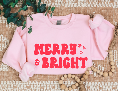 Merry and Bright Sweatshirt | Merry Sweatshirt | Christmas Shirt | Christmas Sweatshirt | Trendy Christmas Sweatshirt | Cute Sweatshirt