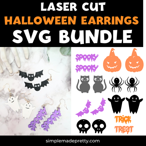 Laser Cut Halloween Earrings SVG PNG Bundle | Laser SVG | Halloween Earrings Svg | Wood Earrings Svg | Earring SVG files | Earrings Svg | Png File
