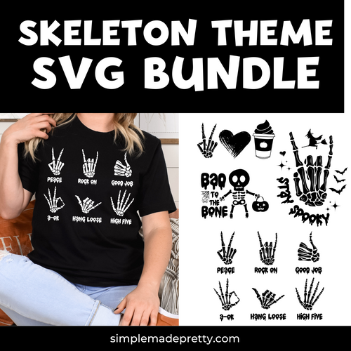 Halloween Skeleton SVG PNG Bundle | Skeleton SVG | T-Shirt Svg | Halloween Svg | Spooky Vibes | Bones Svg | Png File