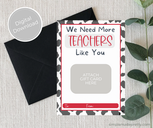 Chick Fil A Teacher Appreciation Card - Teacher Appreciation Gift Tag - Instant Download