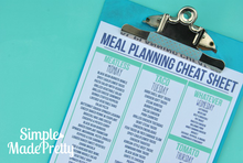 Load image into Gallery viewer, Meal Planning Cheat Sheets - PDF