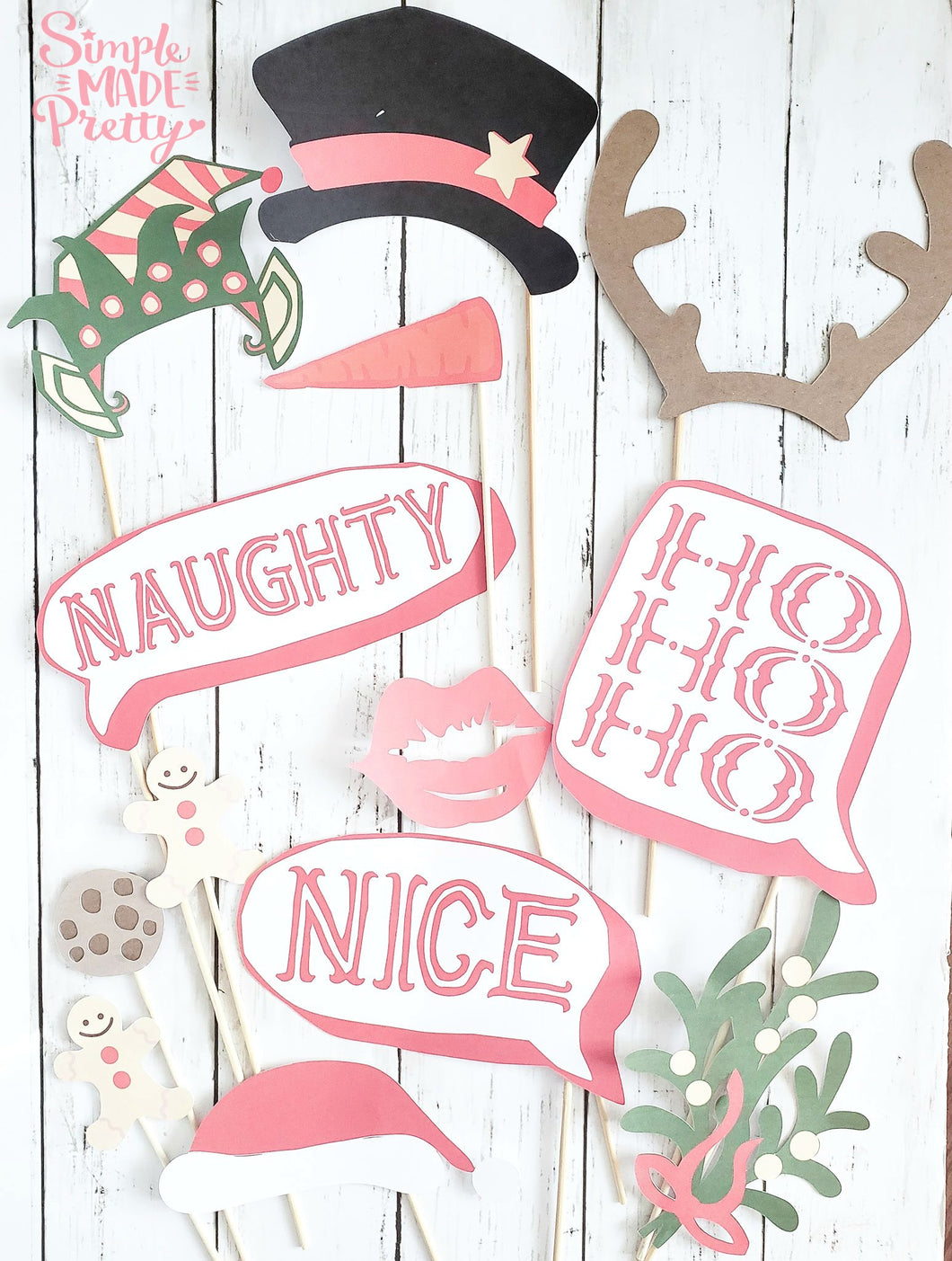 Christmas Holiday Photo Booth Props - PDF