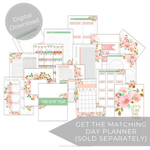 Floral Planner Stickers - Flower Stickers, Floral Stickers, Digital Stickers - Day Planner Stickers - PDF