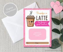 Load image into Gallery viewer, PDF: Dunkin Donuts Valentine&#39;s Card, Teacher Valentine&#39;s Gift, Teacher Valentine - Dunkin Gift Card Holder (gift card not included)