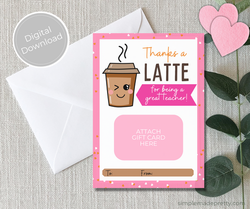 PDF: Dunkin Donuts Valentine's Card, Teacher Valentine's Gift, Teacher Valentine - Dunkin Gift Card Holder (gift card not included)