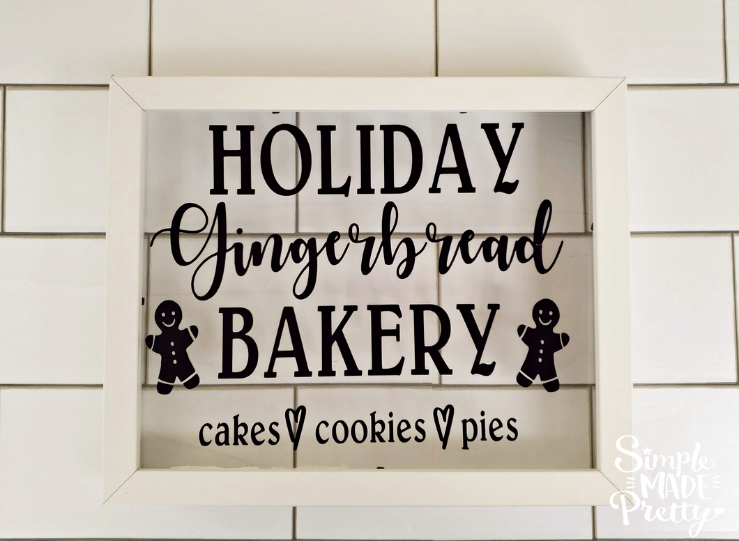 Holiday Gingerbread Bakery Sign SVG File (SVG, DXF, EPS, & Png) - Cut File -Cricut, Silhouette