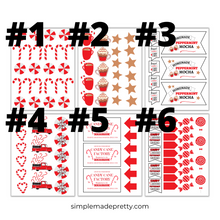 Load image into Gallery viewer, Christmas Planner Stickers - Peppermint Theme Stickers, Candy Cane Stickers, Digital Stickers - Christmas Stickers - PDF
