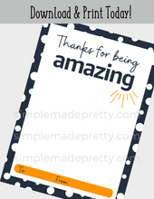 Load image into Gallery viewer, Thank You for Being Amazing - Thank You Card - Amazon Gift Cardholder - Instant Download