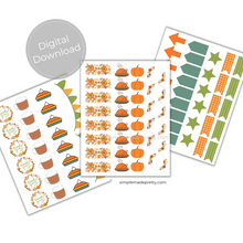 Load image into Gallery viewer, Thanksgiving Planner Stickers - Thanksgiving Theme Stickers, Fall Stickers, Pumpkin Stickers, Digital Stickers - Thanksgiving Stickers - PDF