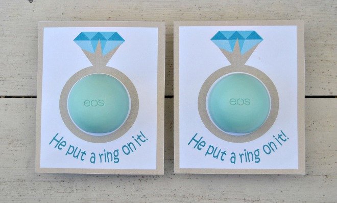 Bridal Shower EOS Lip Balm Cards in Teal - PDF
