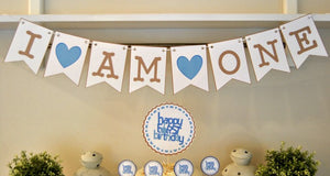 Baby's First Birthday Party Package in Blue - PDF