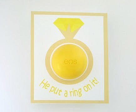 Bridal Shower EOS Lip Balm Cards in Yellow - PDF