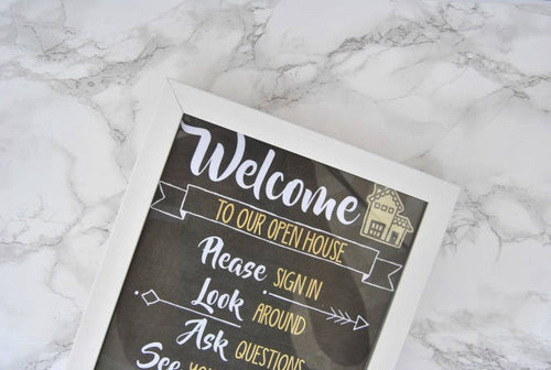 Open House Welcome Sign, Realtor, Real Estate Open House Sign - PDF